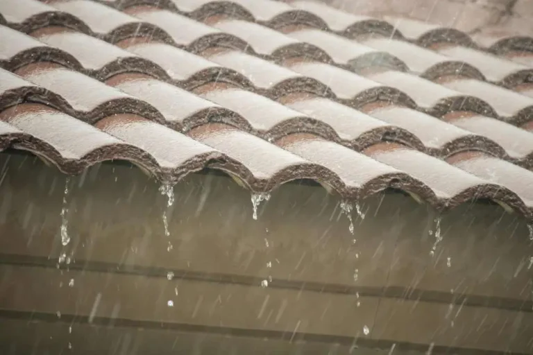 pluie tombant d'un toit